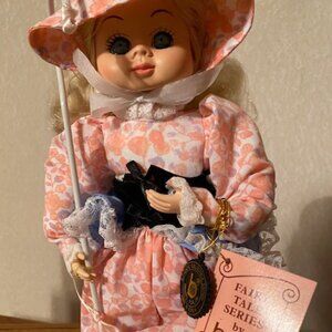 Collectible BRINN'S LITTLE BO PEEP With Sheep 15" Porcelain Doll In Original Box